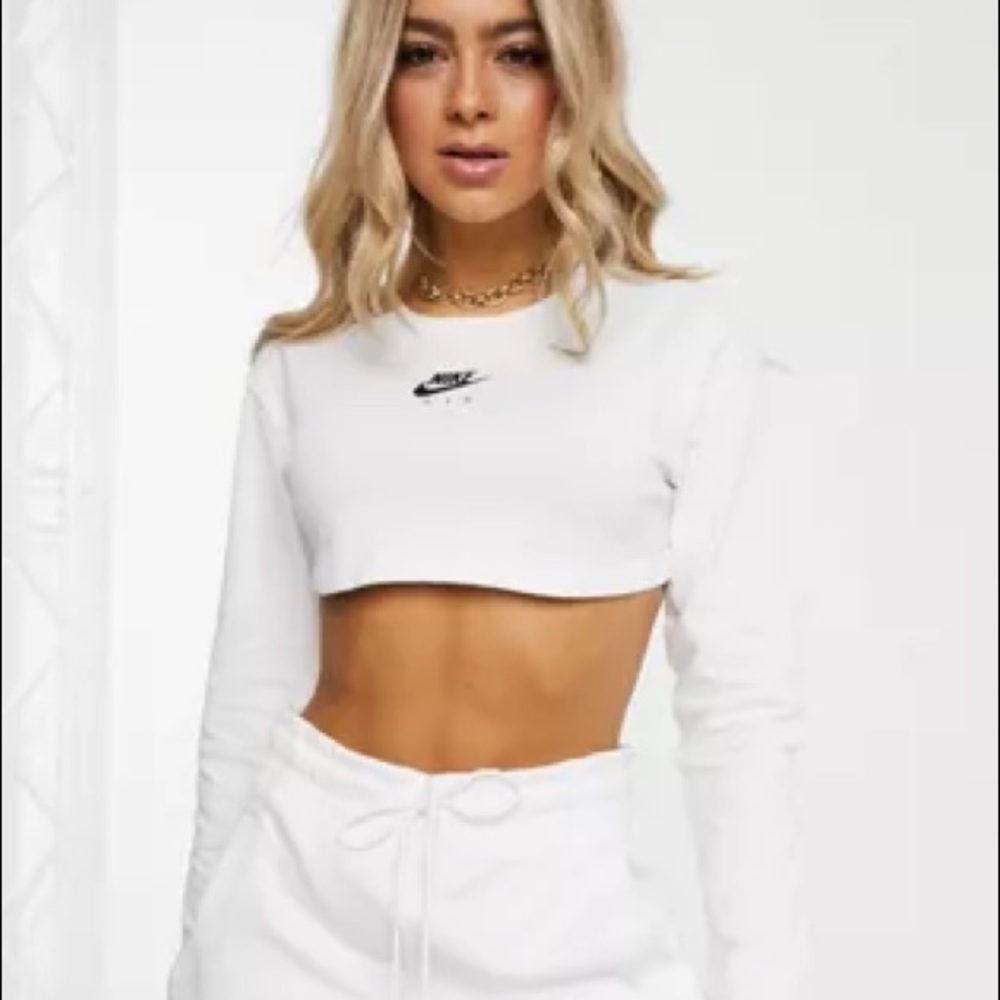 White Nike crop top